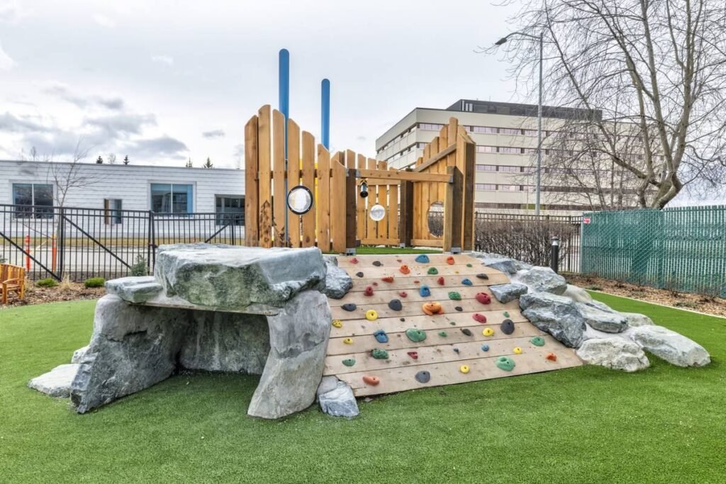 Accessible climbing and sensory play area at Friendship Circle Alaska