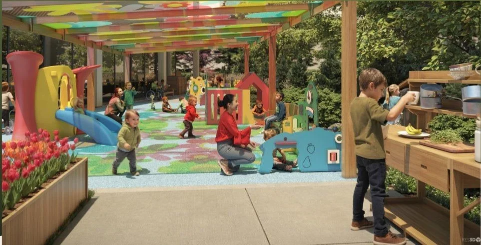 Children exploring a sand and water sensory play area designed for hands-on learning and collaborative outdoor play